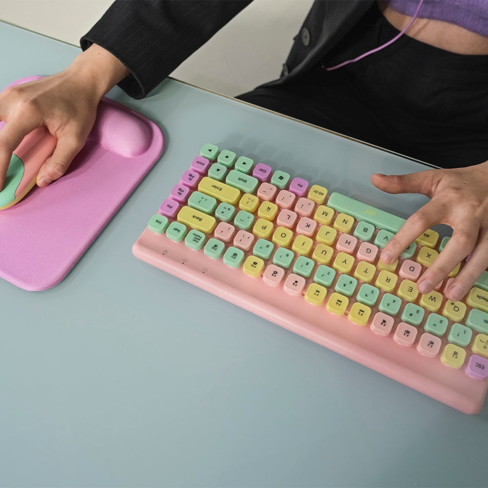 Kit Teclado + Mouse inalámbrico STF VIVA! para computadora Rosa — imagen 3