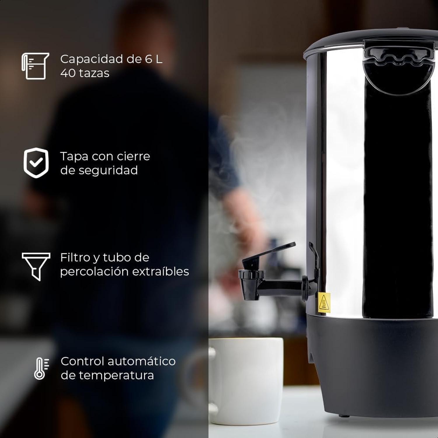 Cafetera Percoladora Daewoo 6L 40 Tazas Acero Inoxidable — imagen 5