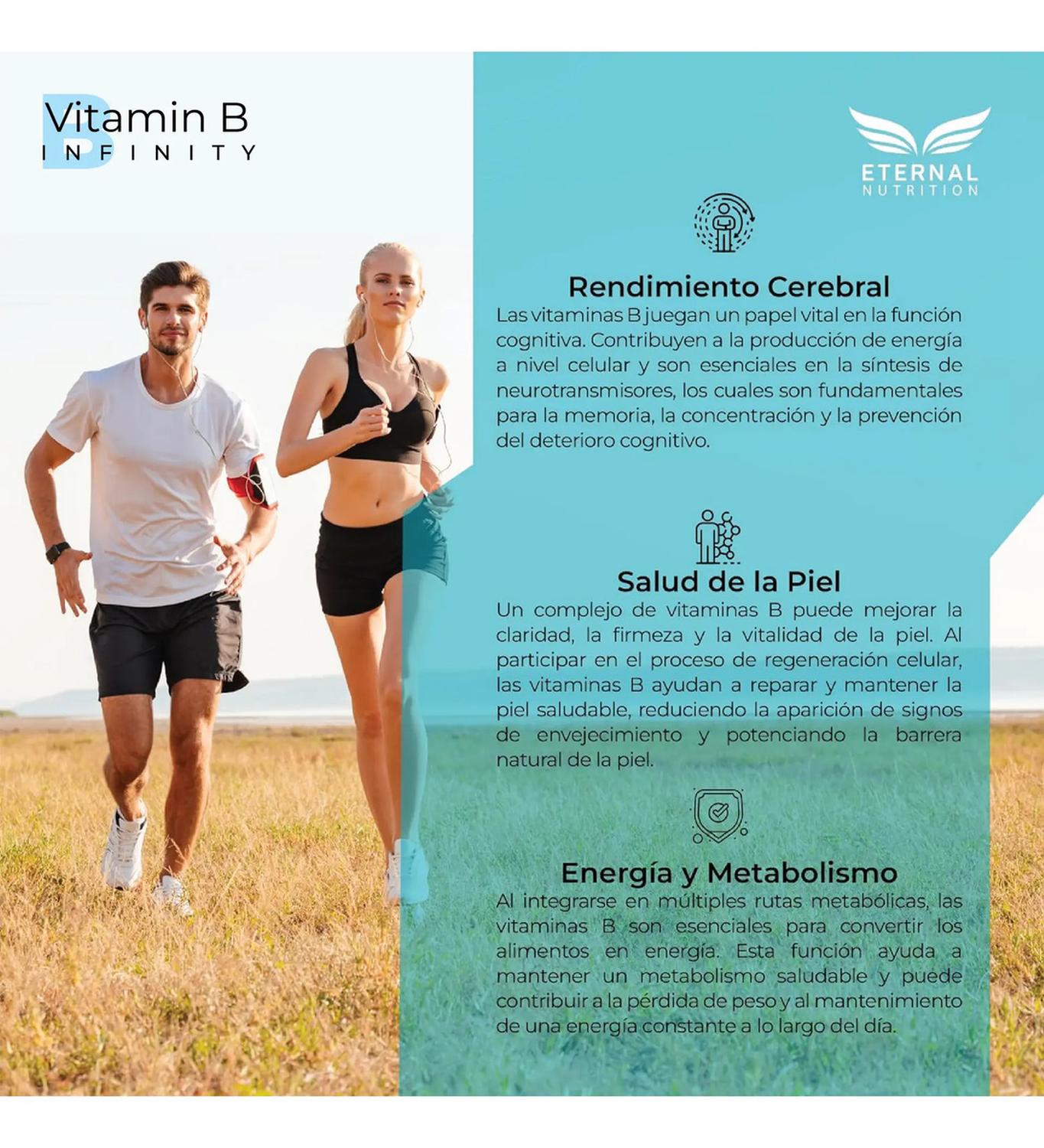 Infinity: Complejo B Elevado, 11 Formas Bioactivas de B1, B2, B3, B6, B9 Folato, B12, 300 Cápsulas — imagen 3