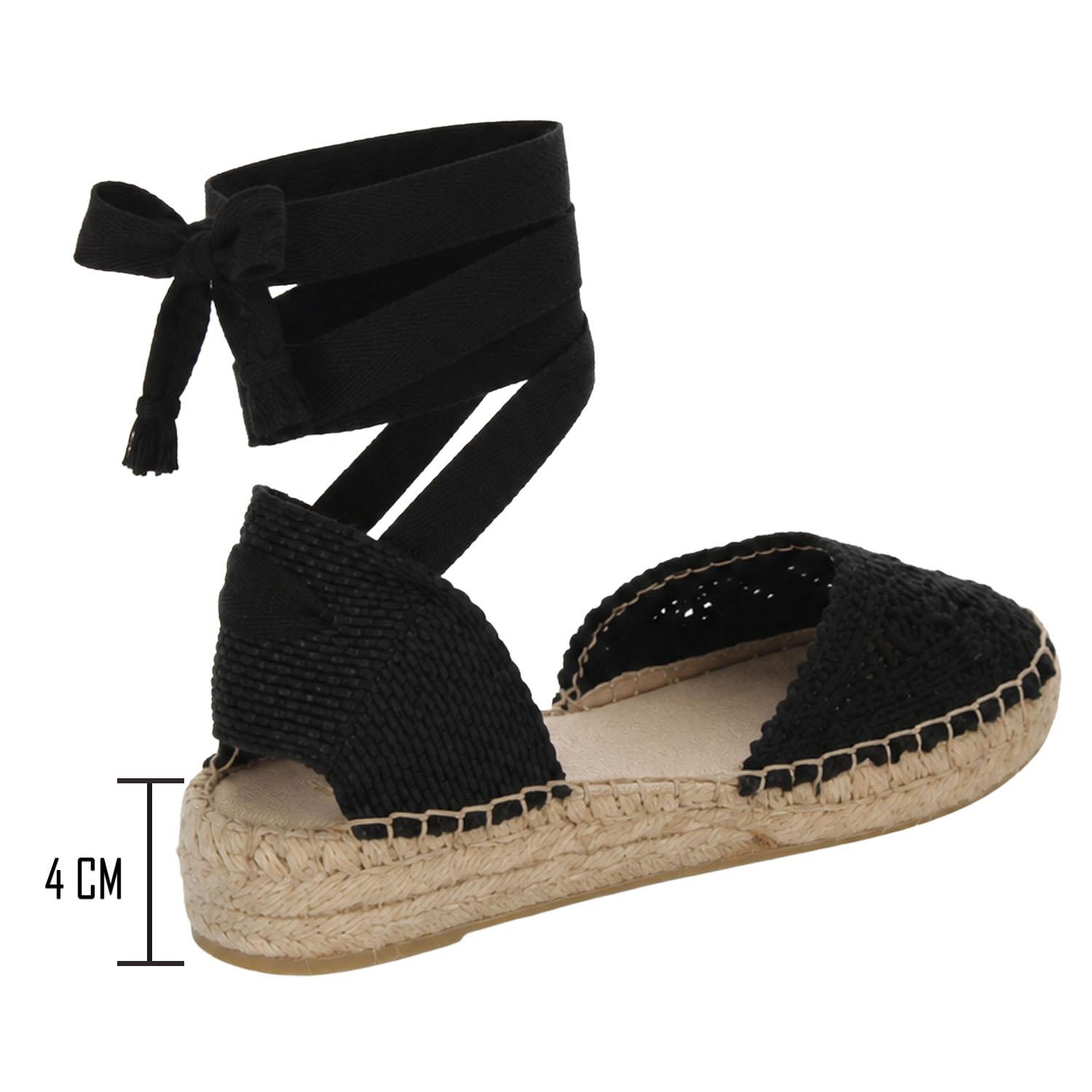 Alpargata Corina Negro Casual Bohemio Comodo Para Mujer — imagen 4