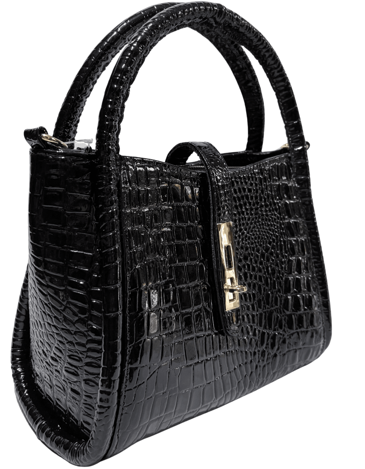 Bolsa De Mano Juvenil Para Dama Piel Charol Original Con Asa Adiconal Coral — imagen 4