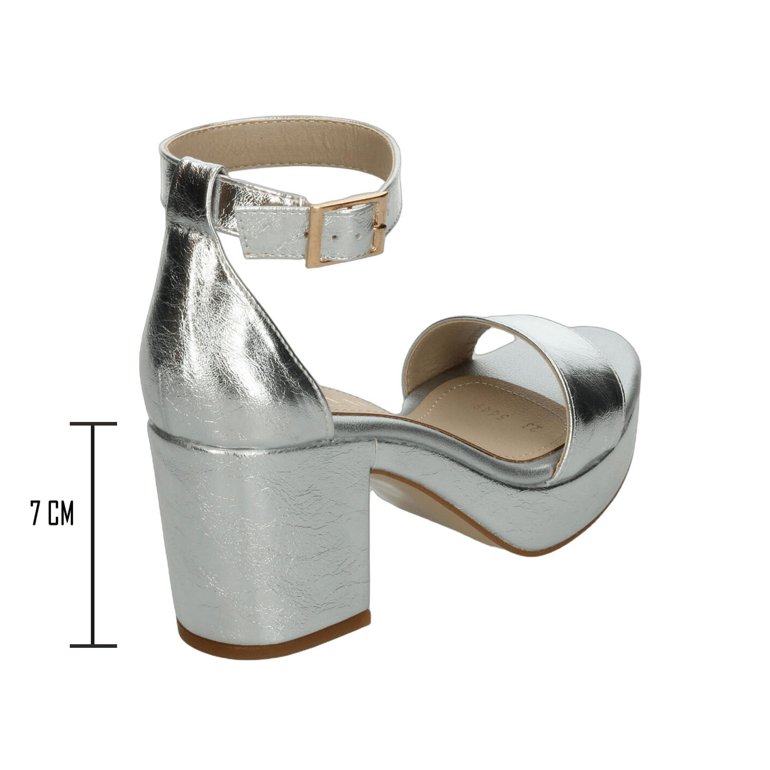 Sandalias Paulie Dama Fiesta Plateado Mujer — imagen 3