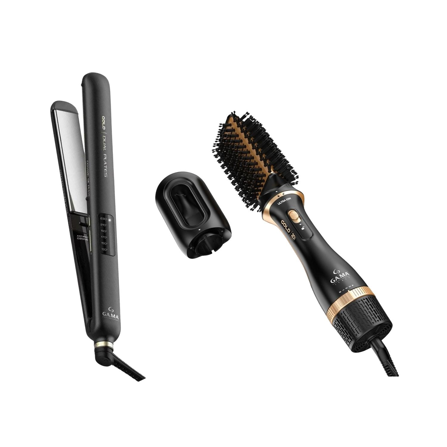 Combo Plancha Pelo CP14 Gold + Cepillo Multimod Gold 3D GAMA — imagen 1