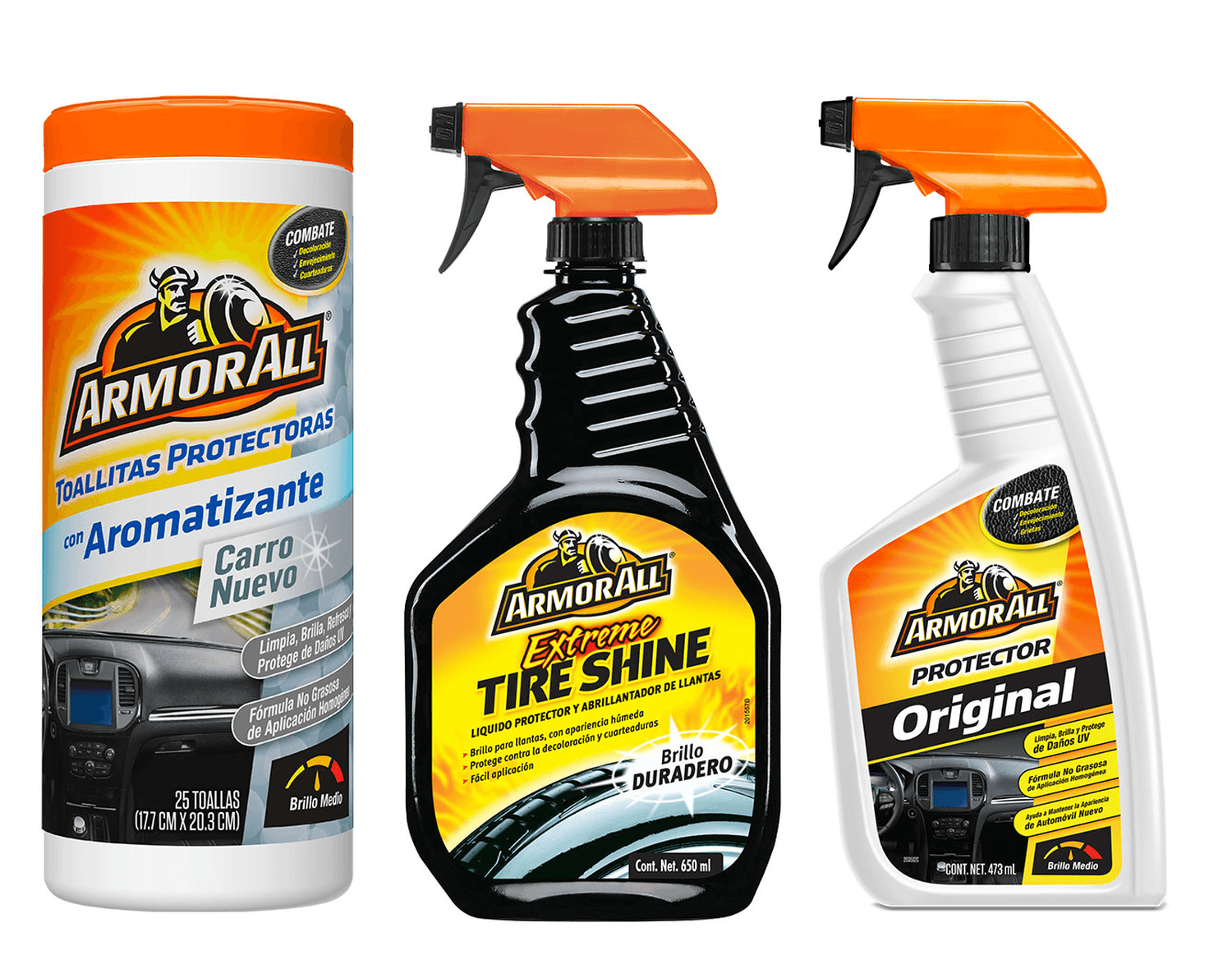 PROTECTOR INTERIORES, SPRAY BRILLO LLANTA, TOLLITA ARMOR ALL — imagen 1