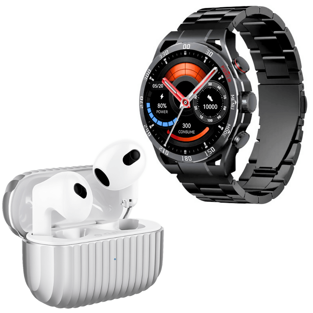 Smartwatch Filwans GTR Negro + Audifonos G-Tide H21 Plata — imagen 2