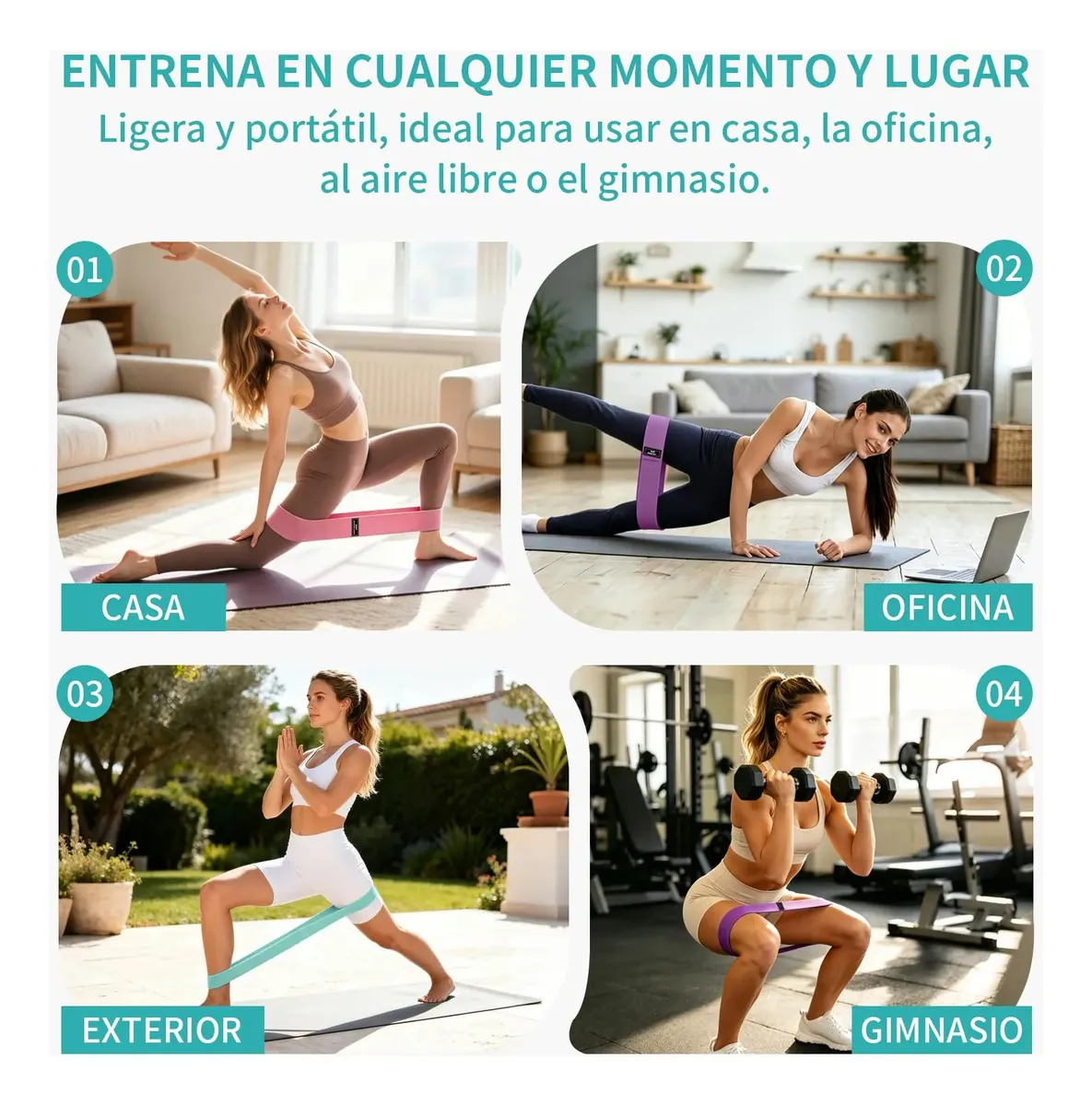 Set de Bandas de Resistencia para Ejercicio con Diferentes Niveles de Tensión — imagen 5