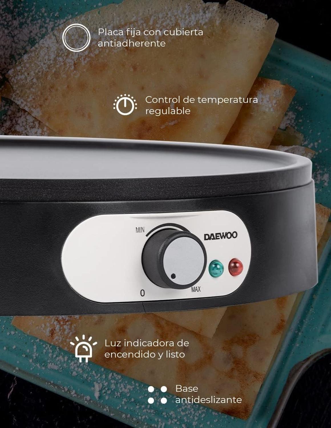 Crepera Eléctrica Daewoo 30 Cm Con Accesorios — imagen 6