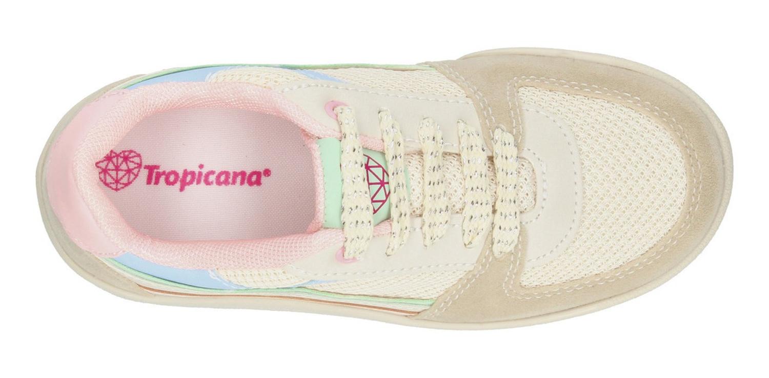 Tenis Tropicana Niña Casual Diario Cintas Ajustables Cómodo Latte Infantil T18-25 — imagen 7