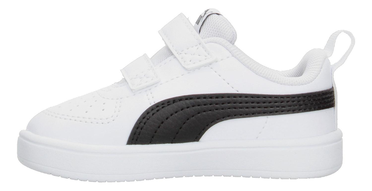 Tenis Puma Rickie V Niño Casual Deportivo Blanco Negro Infantil T11-16 — imagen 5