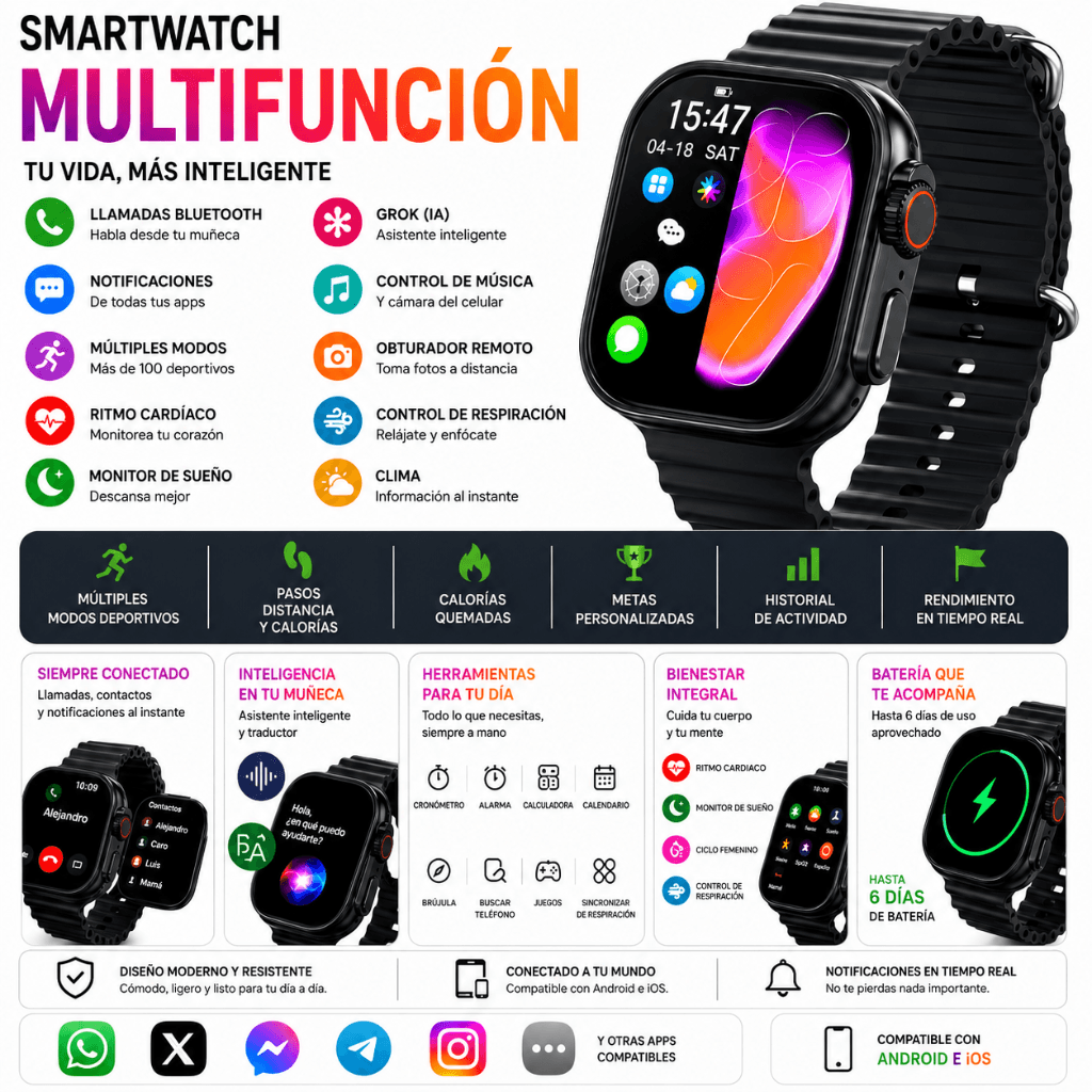 AUDIFONOS G-TIDE EG22 (NEGRO) + SMARTWATCH MICROWEAR U5 — image 6
