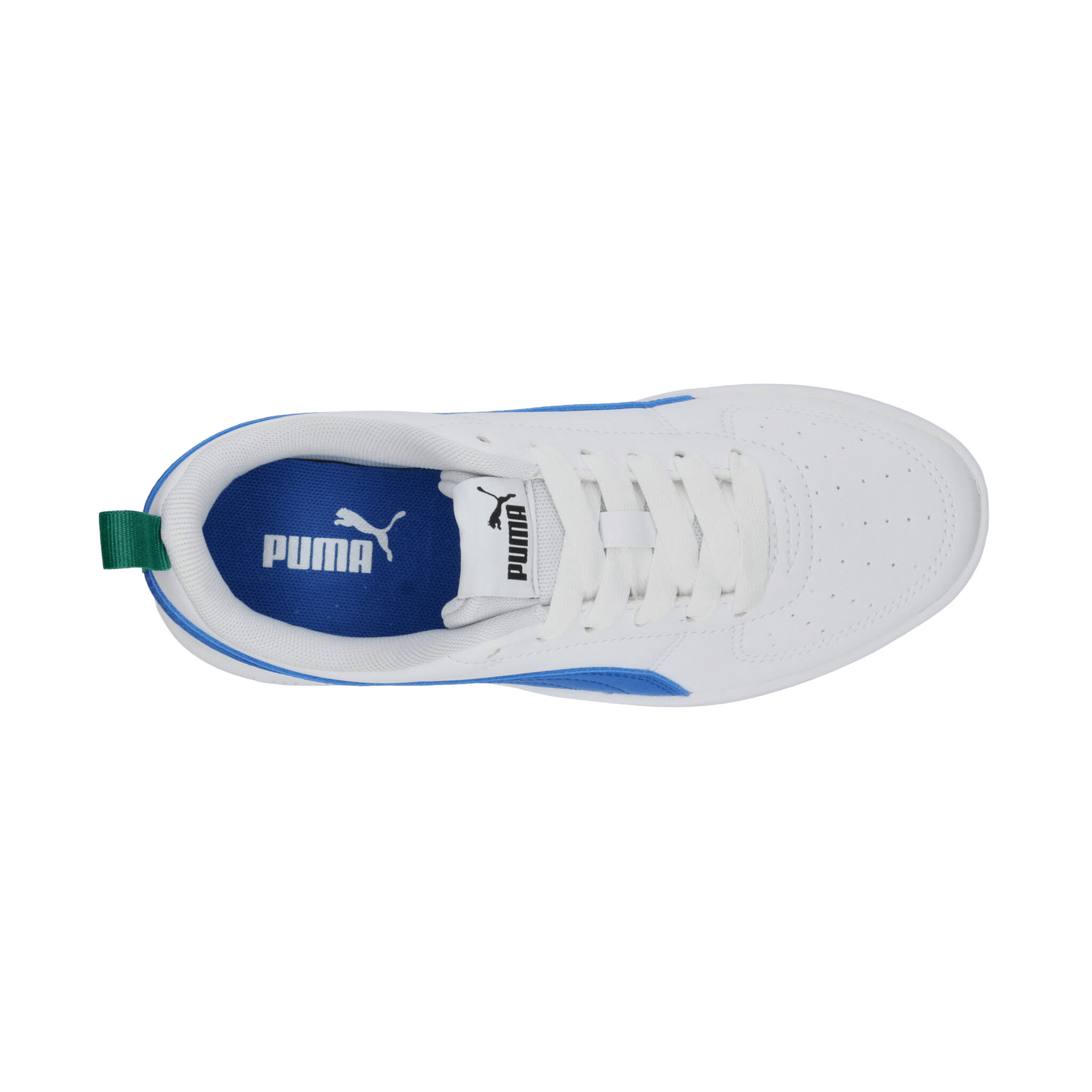 Tenis Puma Rickie Jr. Niño Blanco Azul Casual Hombre Jr. T22-25 — imagen 9