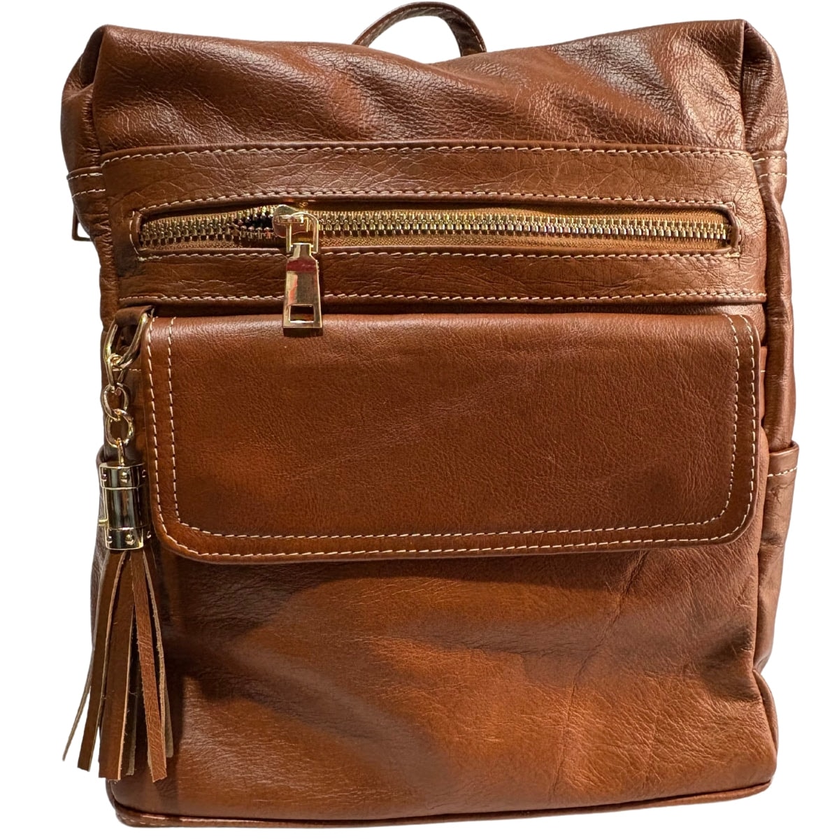Mochila Bolsa Mariconera 3 En 1 De Piel Legitima Suave Para Dama Jf5 — imagen 12