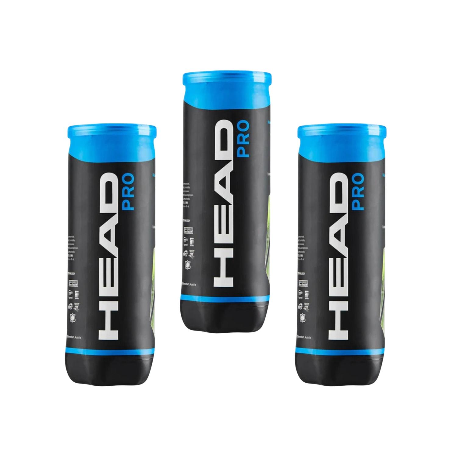 Pack 3 Botes De 3 Pelotas Head Padel Pro High Altitude 9 Pelotas Altura — imagen 1