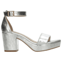 Sandalias Paulie Dama Fiesta Plateado Mujer