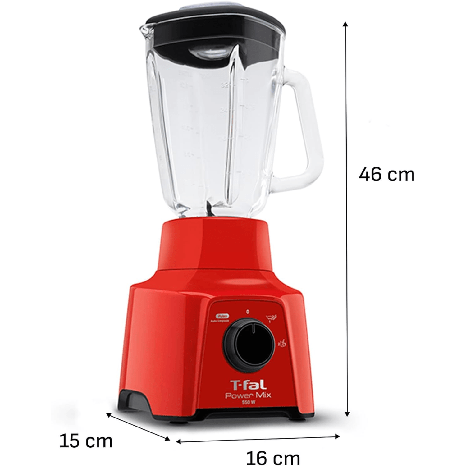 Licuadora T-fal LN2835MX PowerMix 2V Roja Vidrio — imagen 2