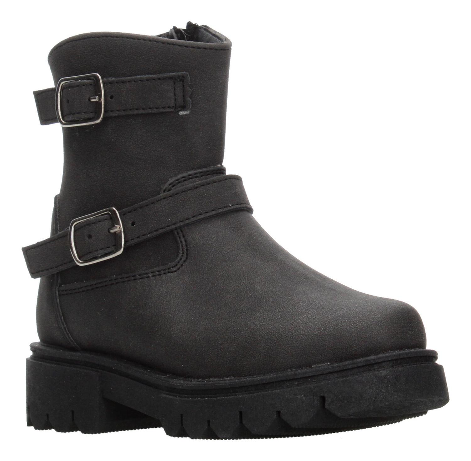 Bota Jakuna Niña Casual Doble Hebilla Tacón 3cm Negro Infantil T18-22 — imagen 2
