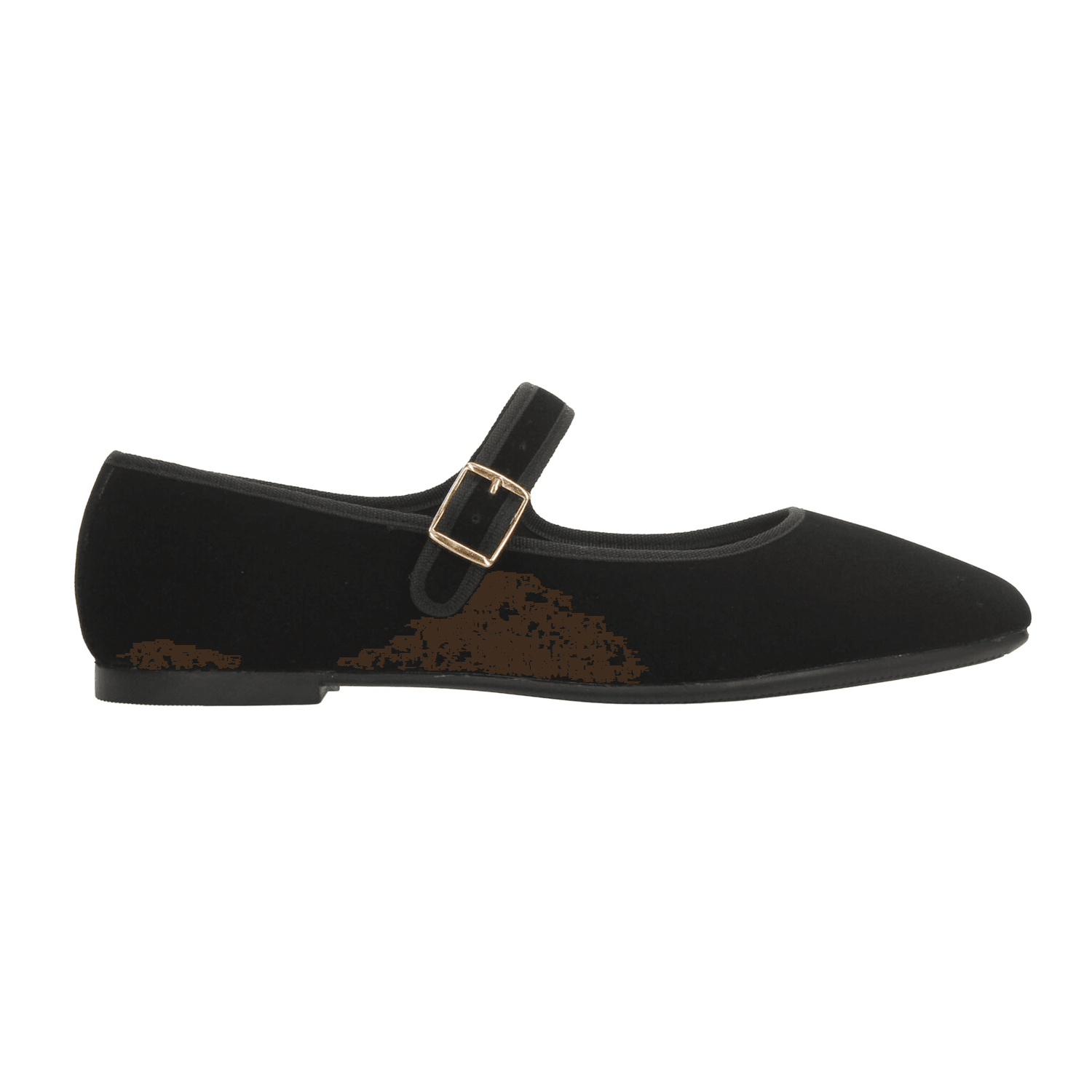 Flats Paulina Mary Jane Dama Casual Gamuza Negro Mujer — imagen 1