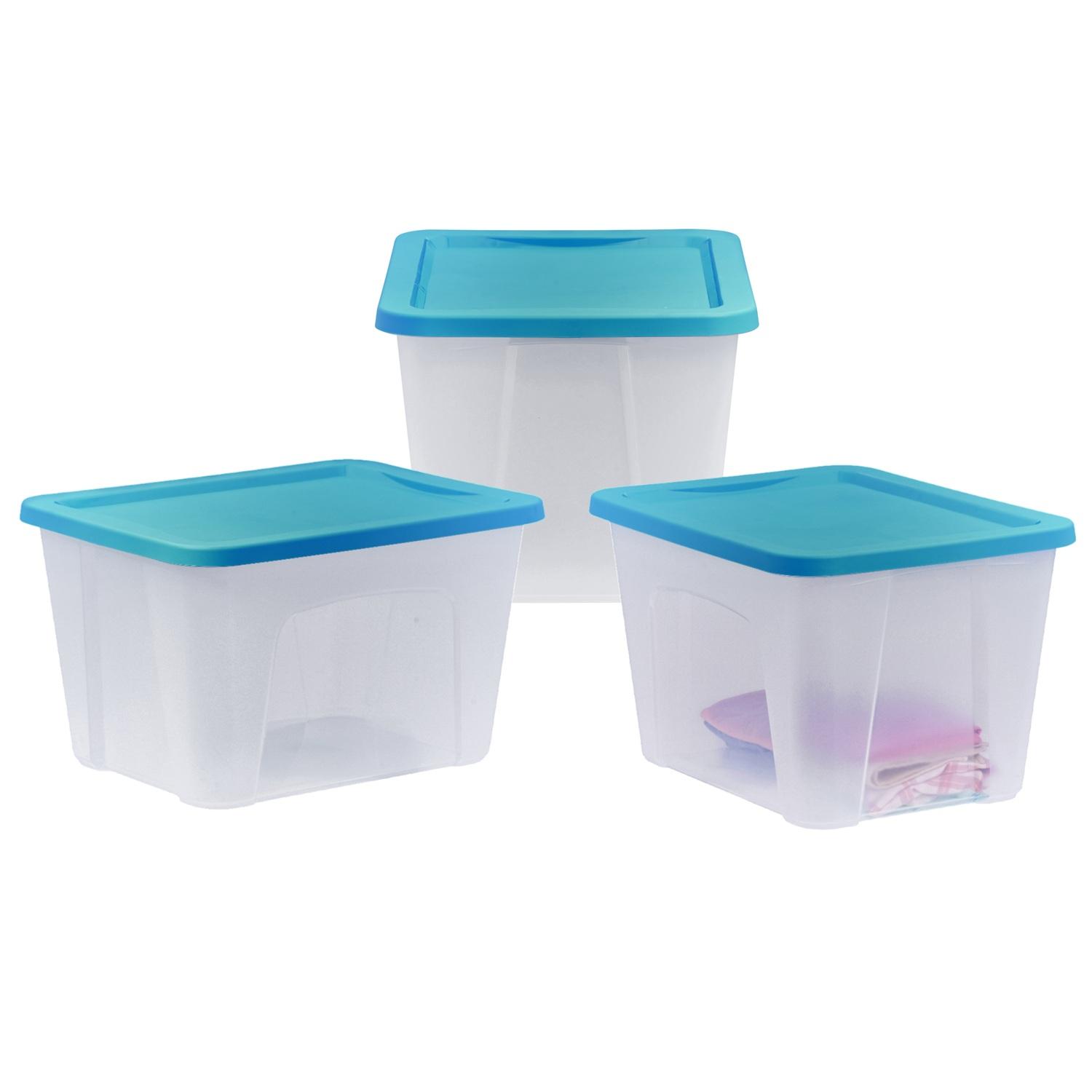 3 CAJA PLÁSTICO ORGANIZADORACON TAPA 87 LITROS RESISTENTE — imagen 3