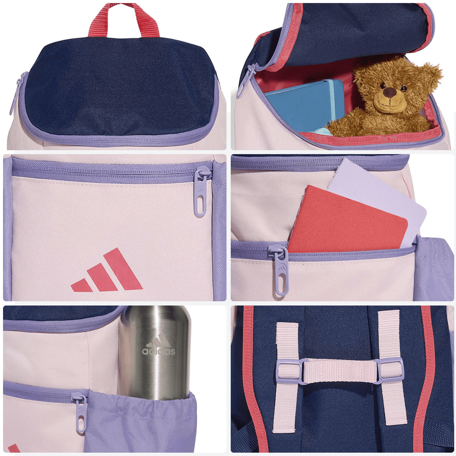 Mochila Adidas Essentials Niña Escolar Ligera Rosa Infantil 10L — imagen 4