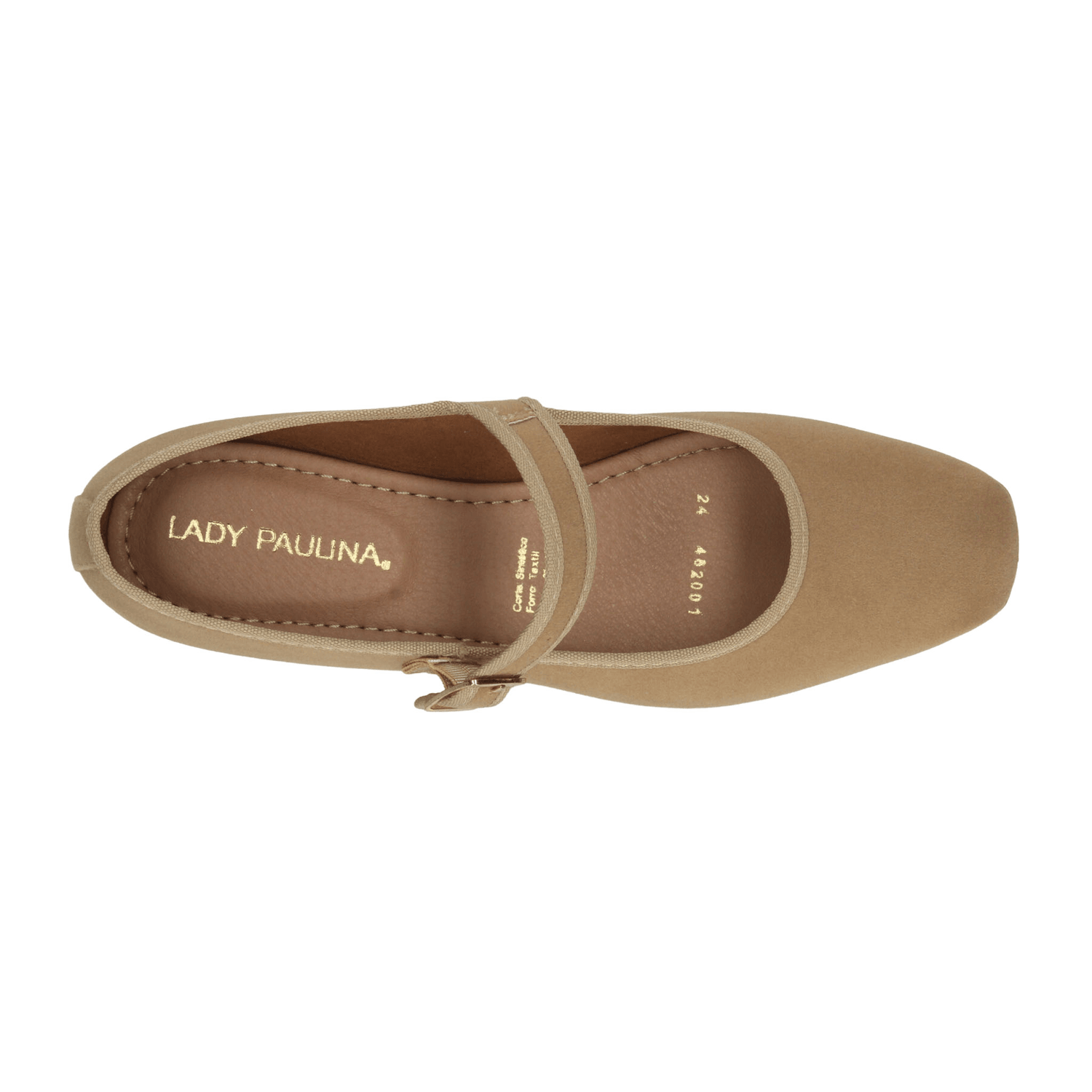 Flats Paulina Mary Jane Dama Camel Café Casual Gamuza Mujer — imagen 9