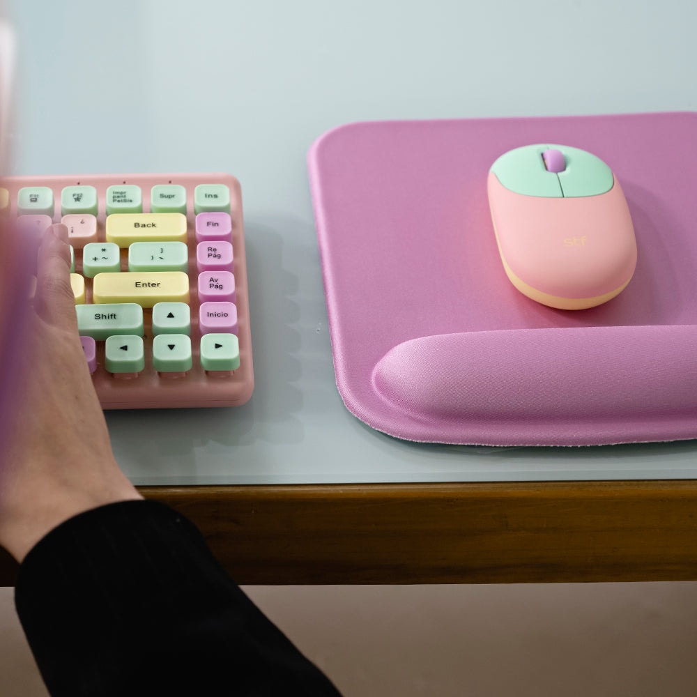 Mousepad STF VIVA! base gel, reposamuñecas Rosa — imagen 6
