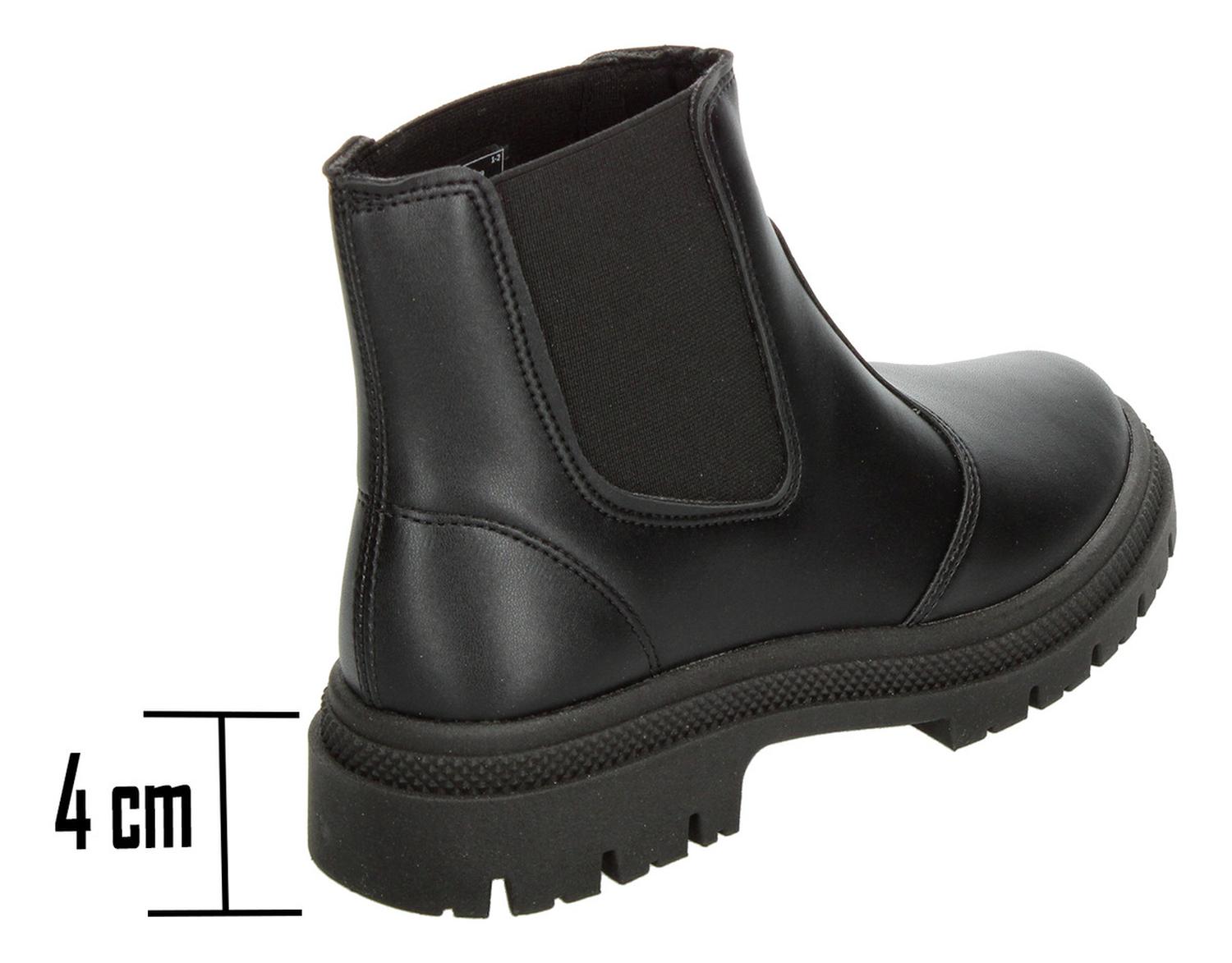 Botín Chelsea Mujer Moleca Negro Elástico Ajustable Dama — imagen 4