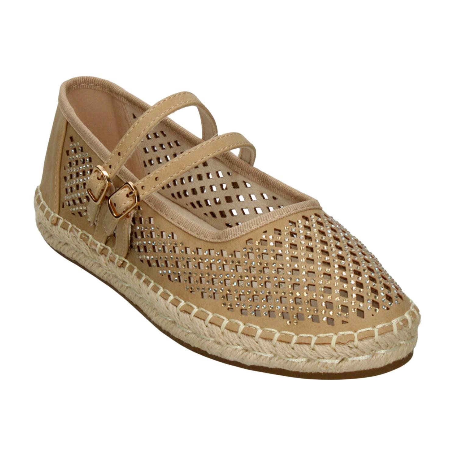 Zapato Efe Dama Casual Hebilla Doble Cómodo Moda Beige Mujer — imagen 4
