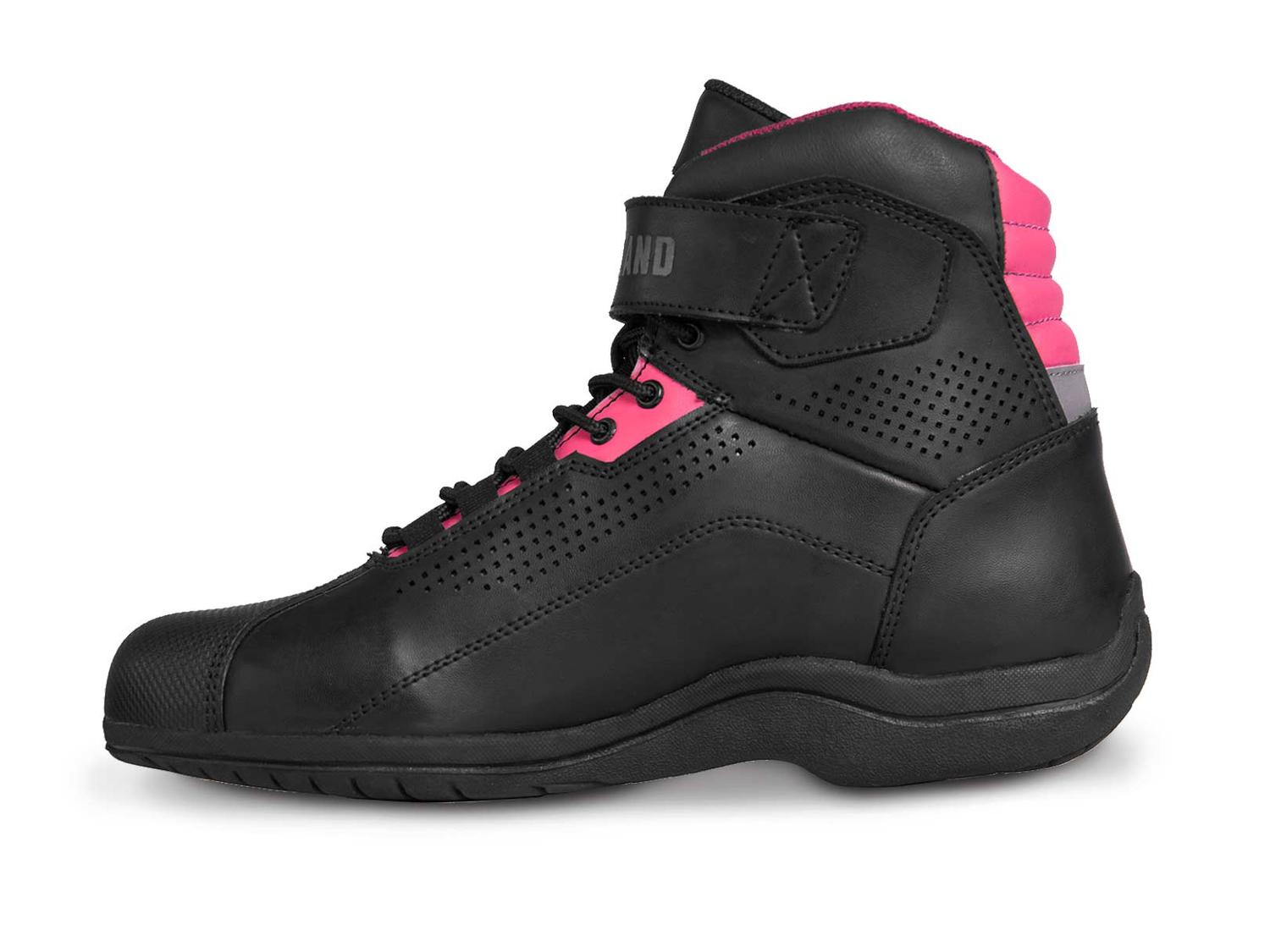 Bota mujer motociclista biker botin dama WKL 80017 N Rosa — imagen 5