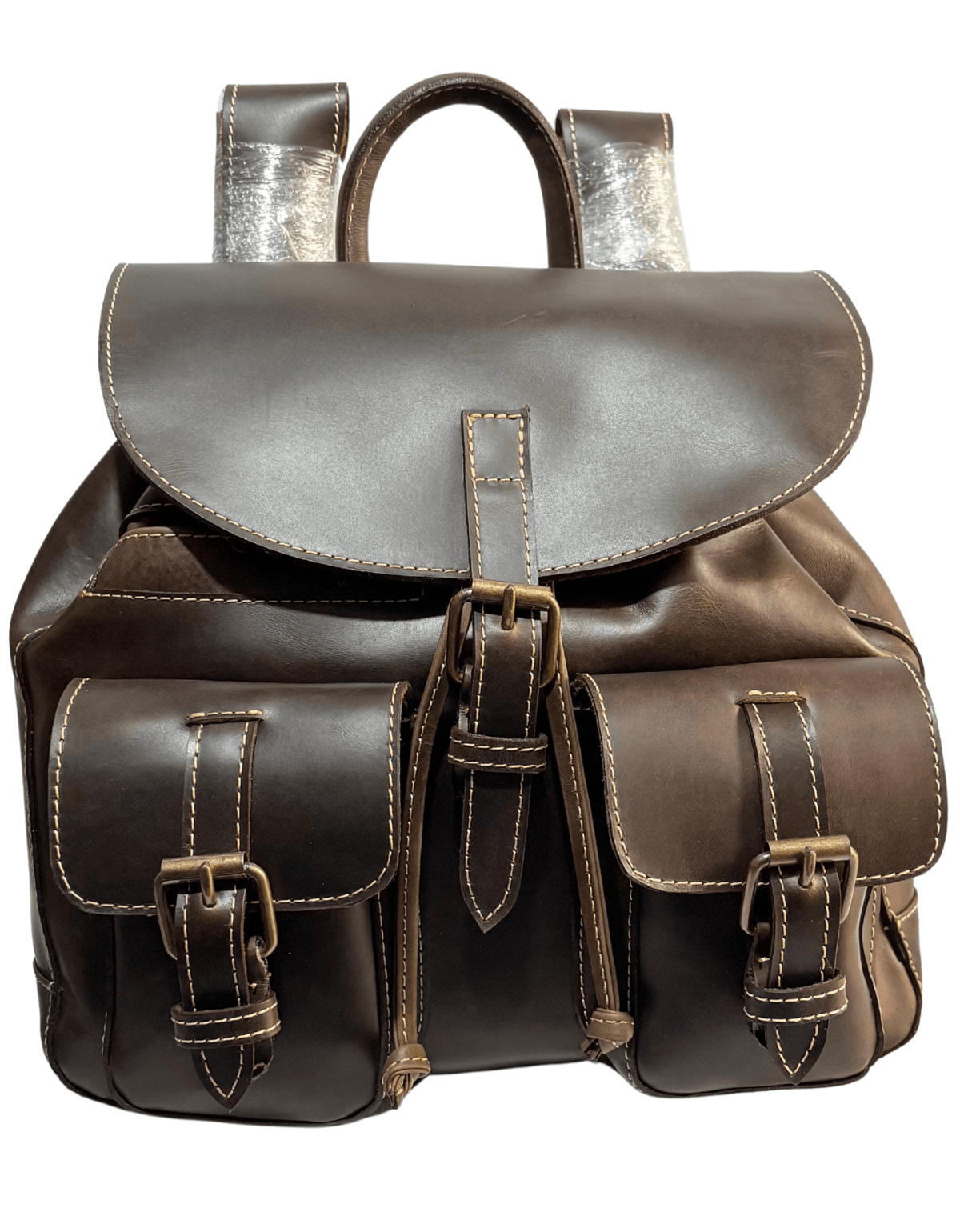 Mochila Bp12 Piel Ternera Gruesa Café — imagen 5