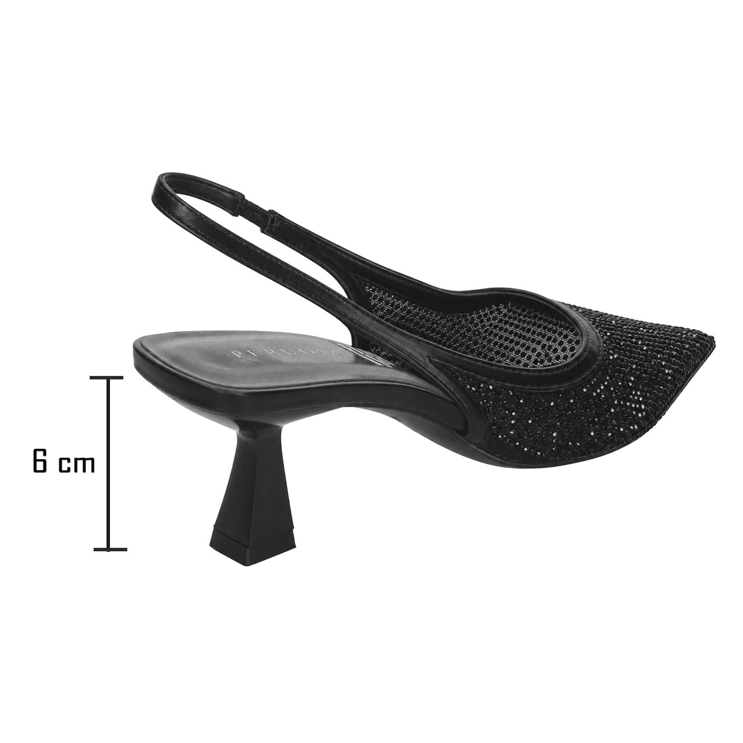 Zapatilla Perugia Dama Fiesta Slingback Tacón Negro Mujer — imagen 12