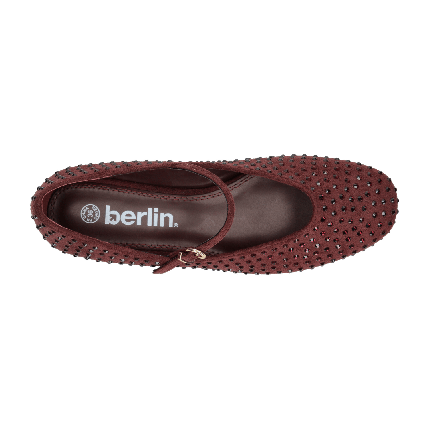 Flats Berlin Dama Hebilla Casual Vino Mujer — imagen 8