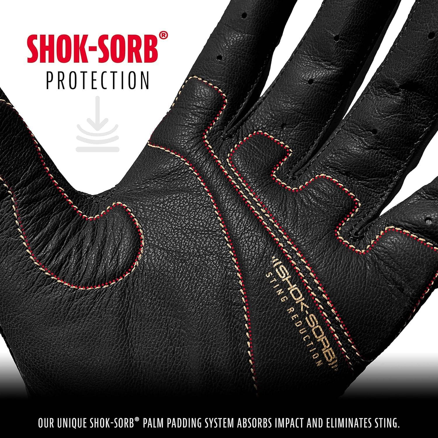 Guanteletas Beisbol Franklin Shok Sorb Talla M Negro Oro — image 3