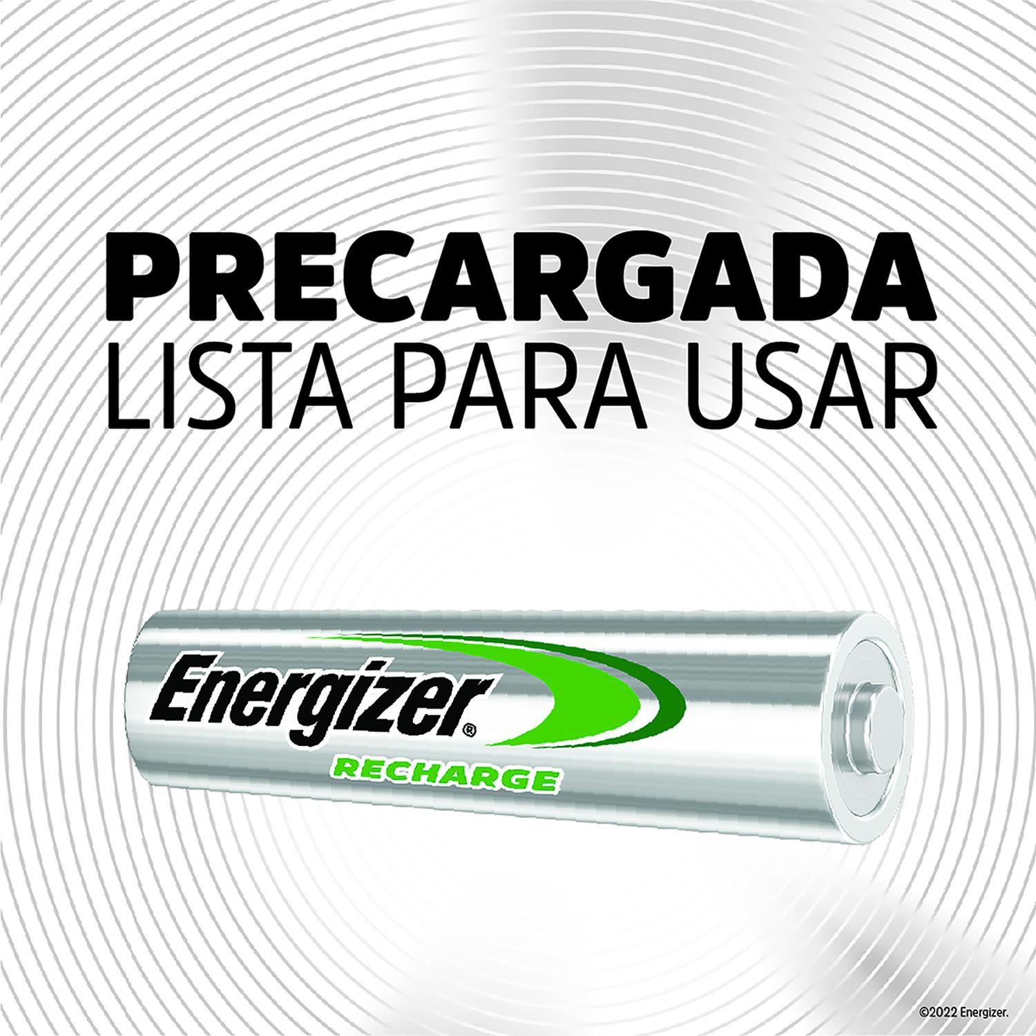 Pila Energizer Recargable Aa 2000 Mah Nimh 1500 Recargas — imagen 4