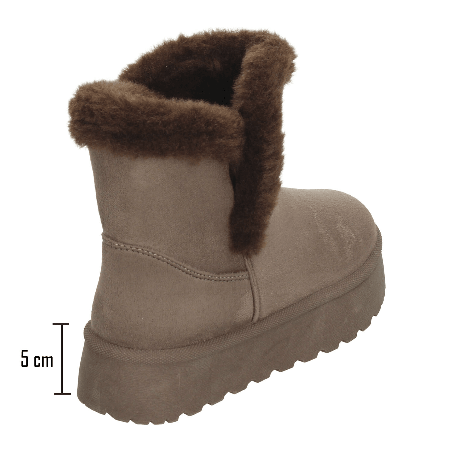 Botín Perugia Dama Invierno Peluche Plataforma Casual Café Mujer — imagen 3