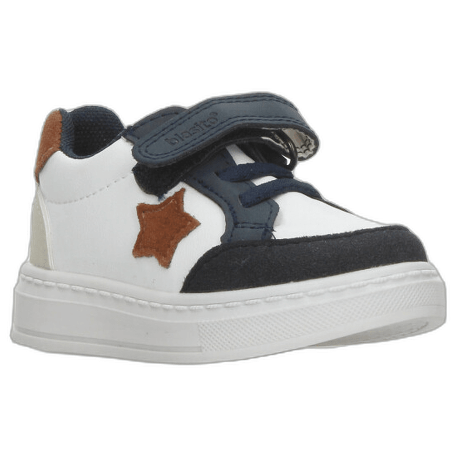 Tenis Blasito Niño Casual Blanco Azul Infantil T15-18 — imagen 2