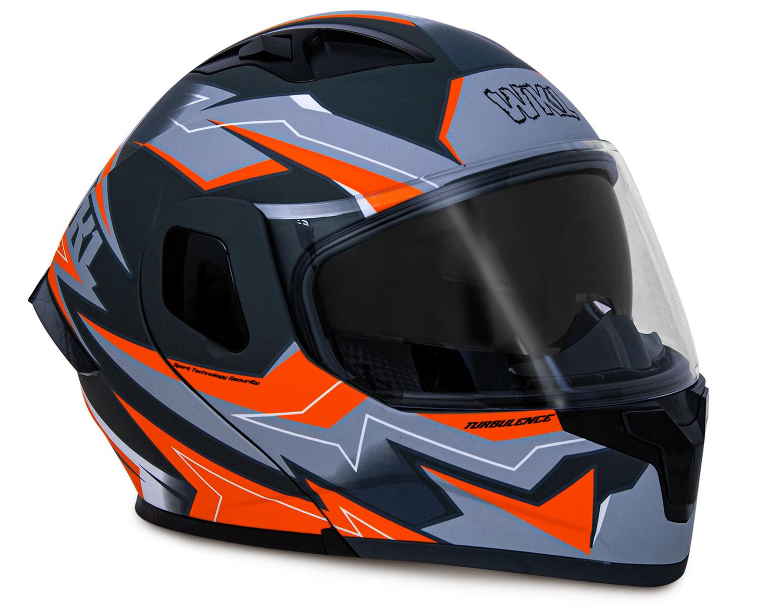 Casco WKL Motocicleta Dot Abatible CH-103 TURBO-NARANJA — imagen 7
