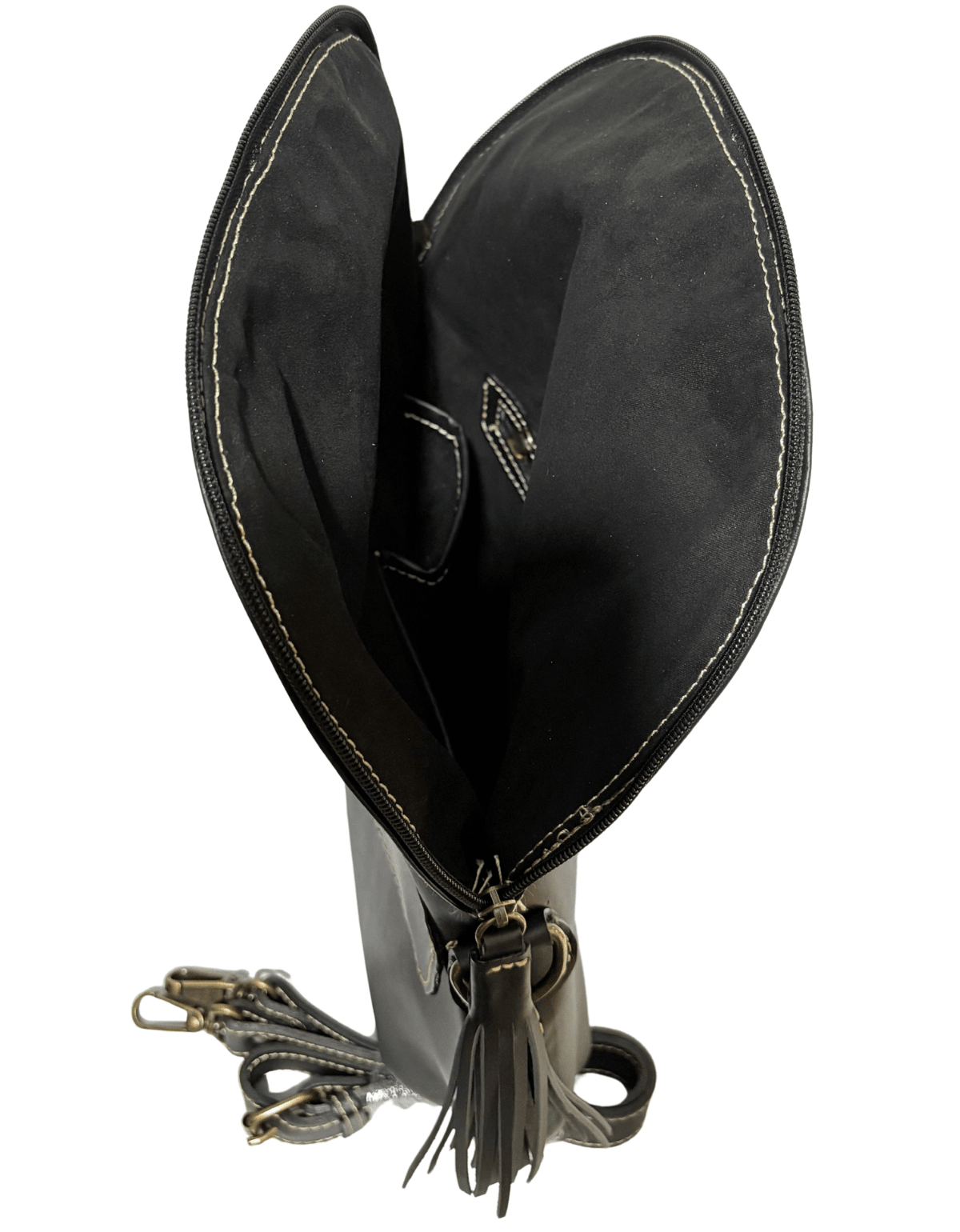 Bolsa Crossbody Expandible De Piel Legitima Con Barbitas Mujer 176 — imagen 10