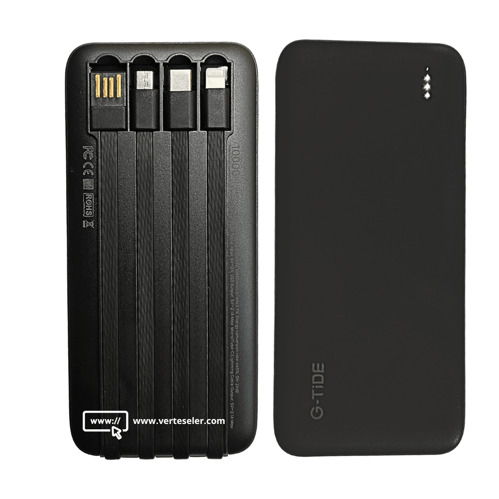 Power bank 10000Mha G-tide p1 con cables de carga multiples.Negro — imagen 6