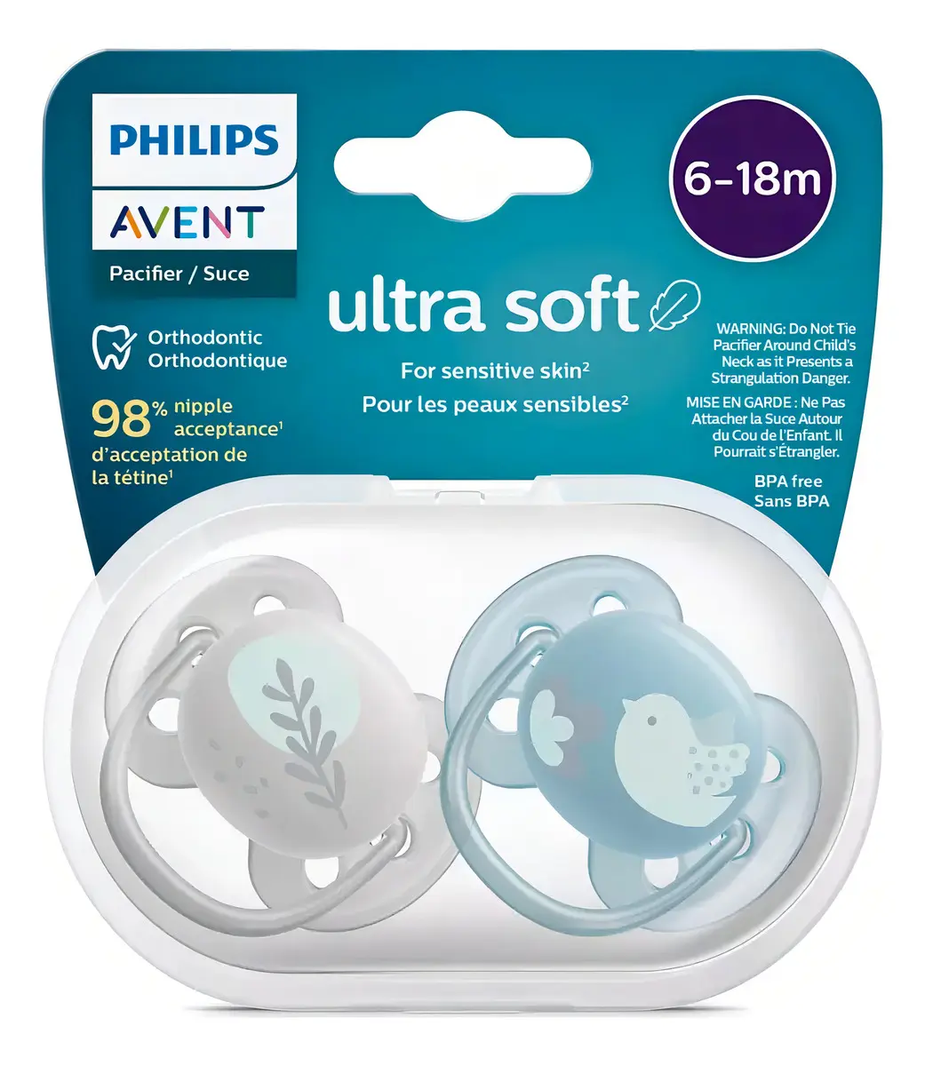 Philips Avent SCF091/15 Chupón Gris Y Azul 2 Piezas Ultra Soft — imagen 5