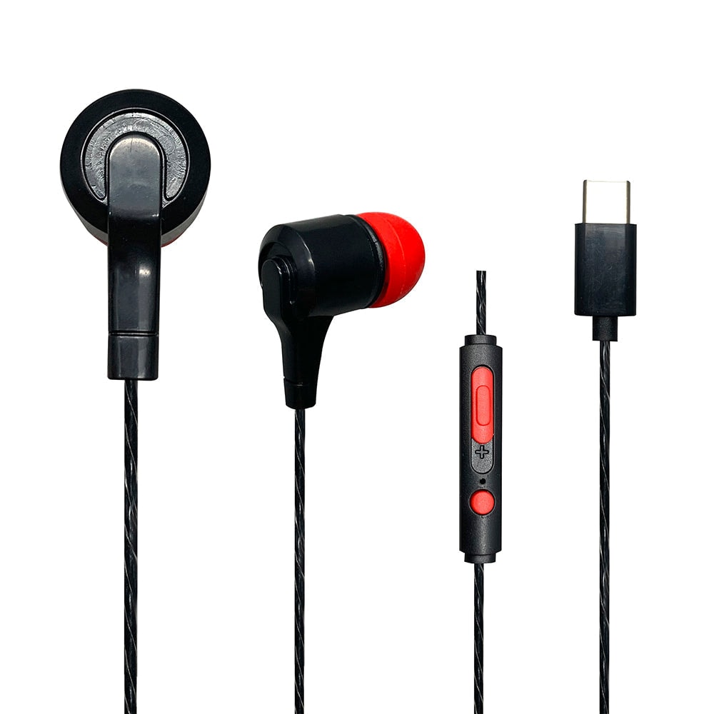 Audífonos alámbricos In-Ear STF VIVA: Tipo C, 10mm Rojo — imagen 3