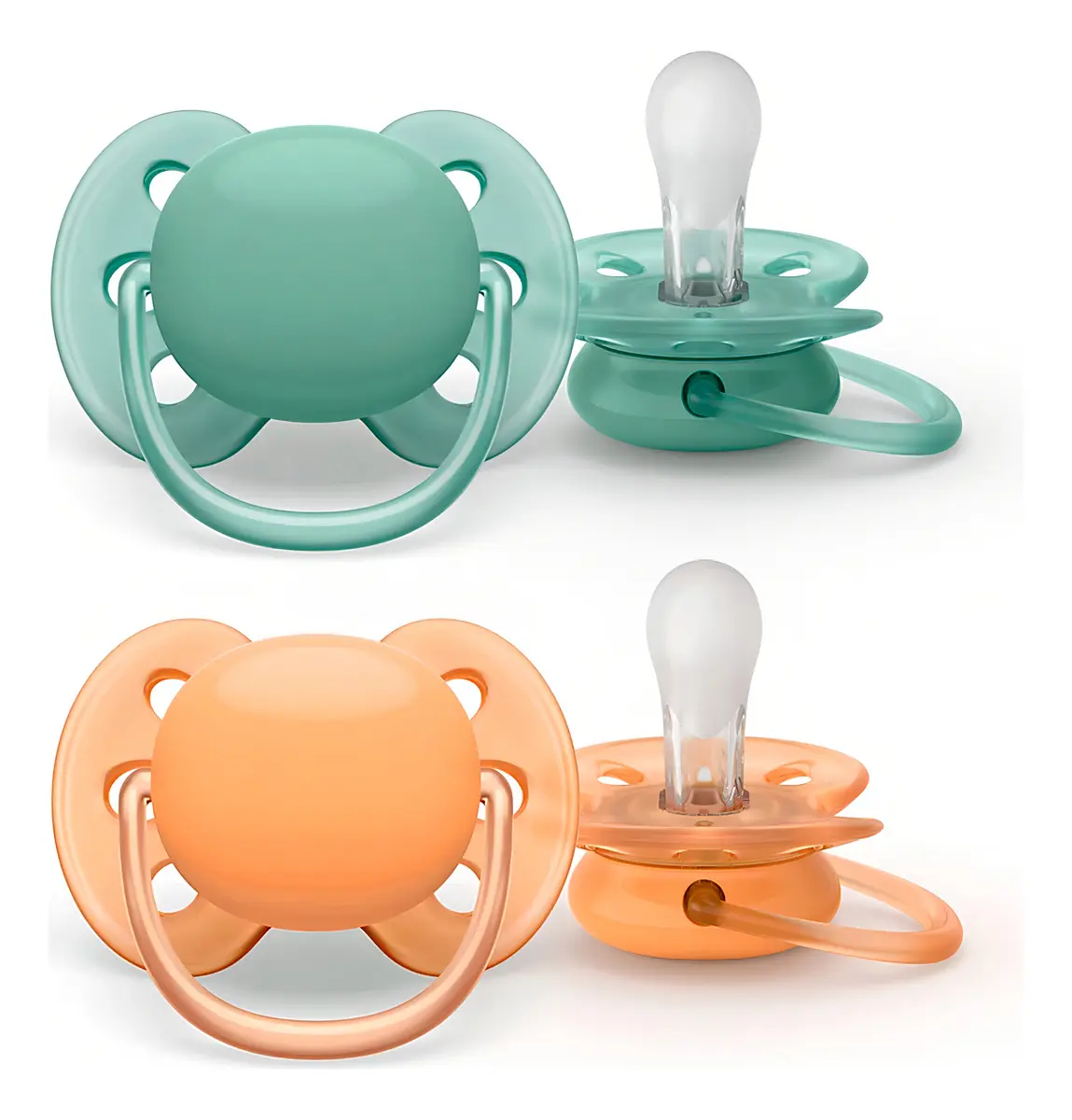 Philips Avent SCF091/35 Ultra Soft 4 Chupones De 0-6m Verde Y Naranja 0-6 Meses — imagen 2