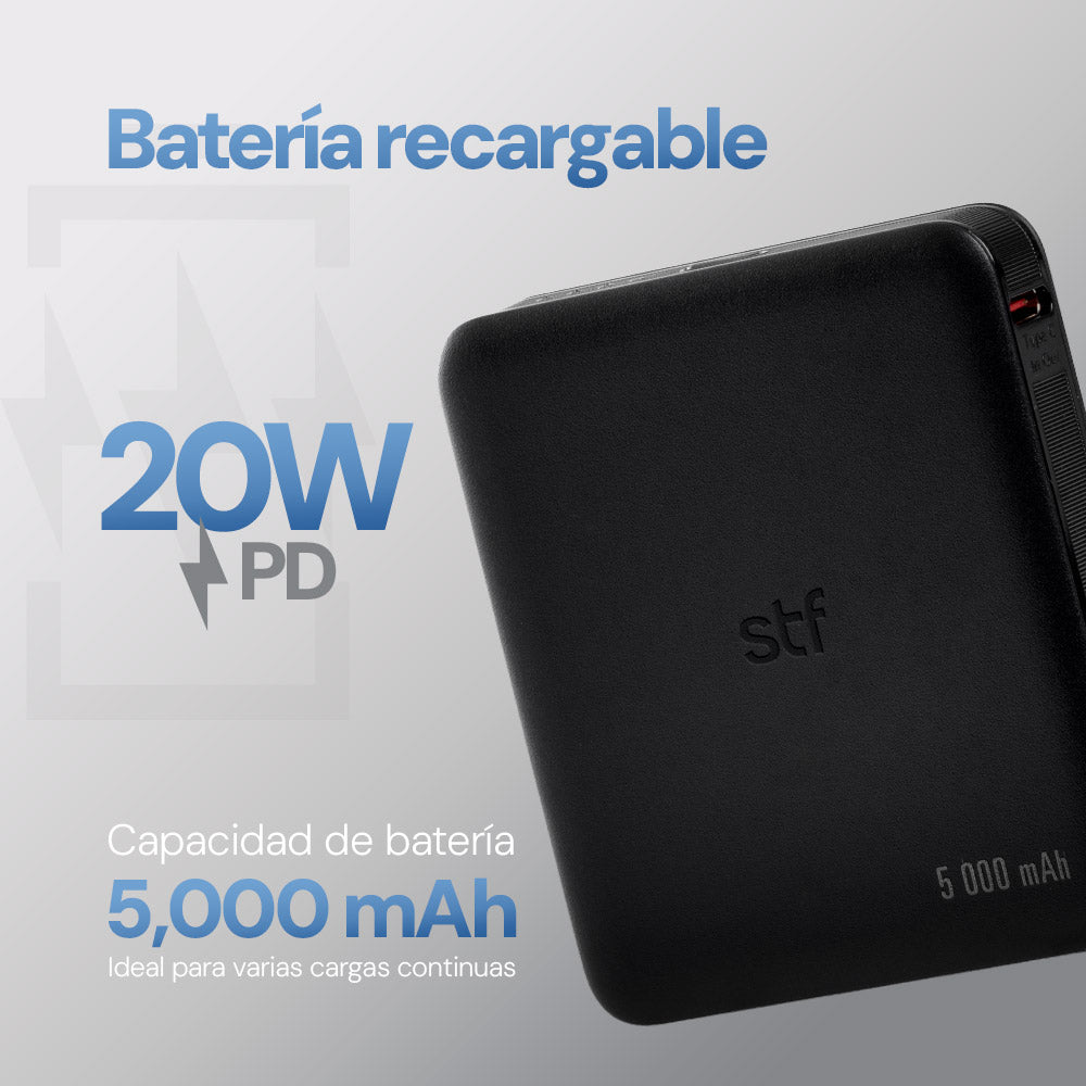 Batería STF Power Bank: 5000mAh, Carga Ultra Rápida, 20W — imagen 5