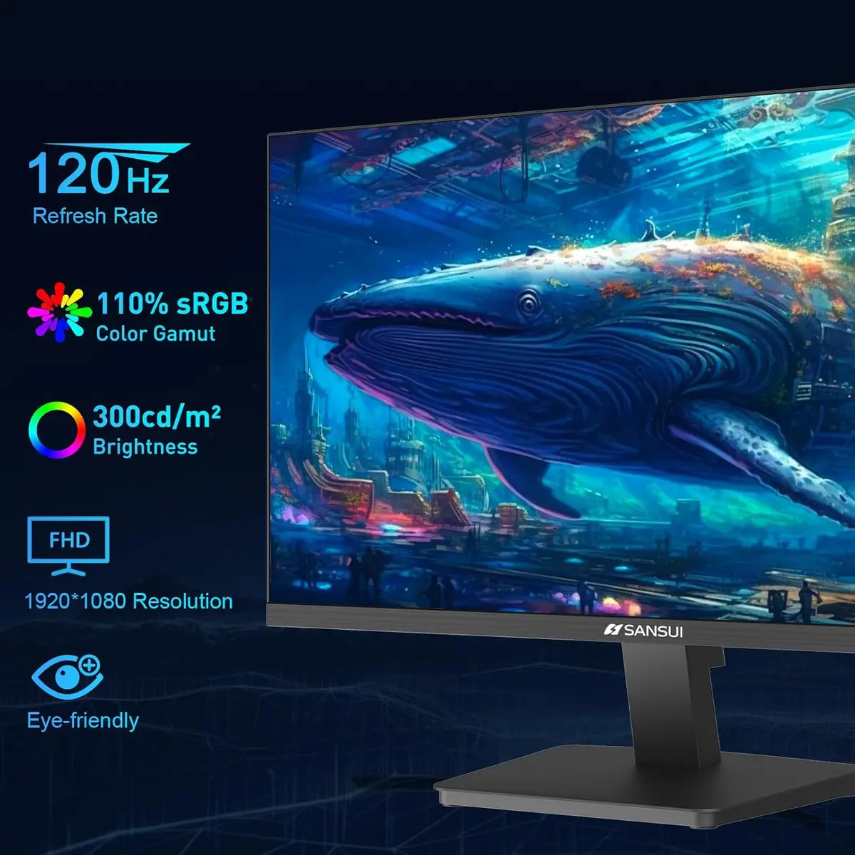 Sansui ES-27F2 Monitor de 27" Full HD 1080p 120 Hz — imagen 3