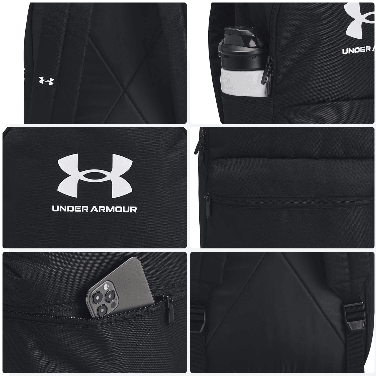 Mochila Under Armour Essential Escolar Negro Unisex 18L — imagen 4