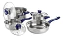 Bateria Cocina Magefesa Acero Inoxidable Coraza 7 Pzas Azul