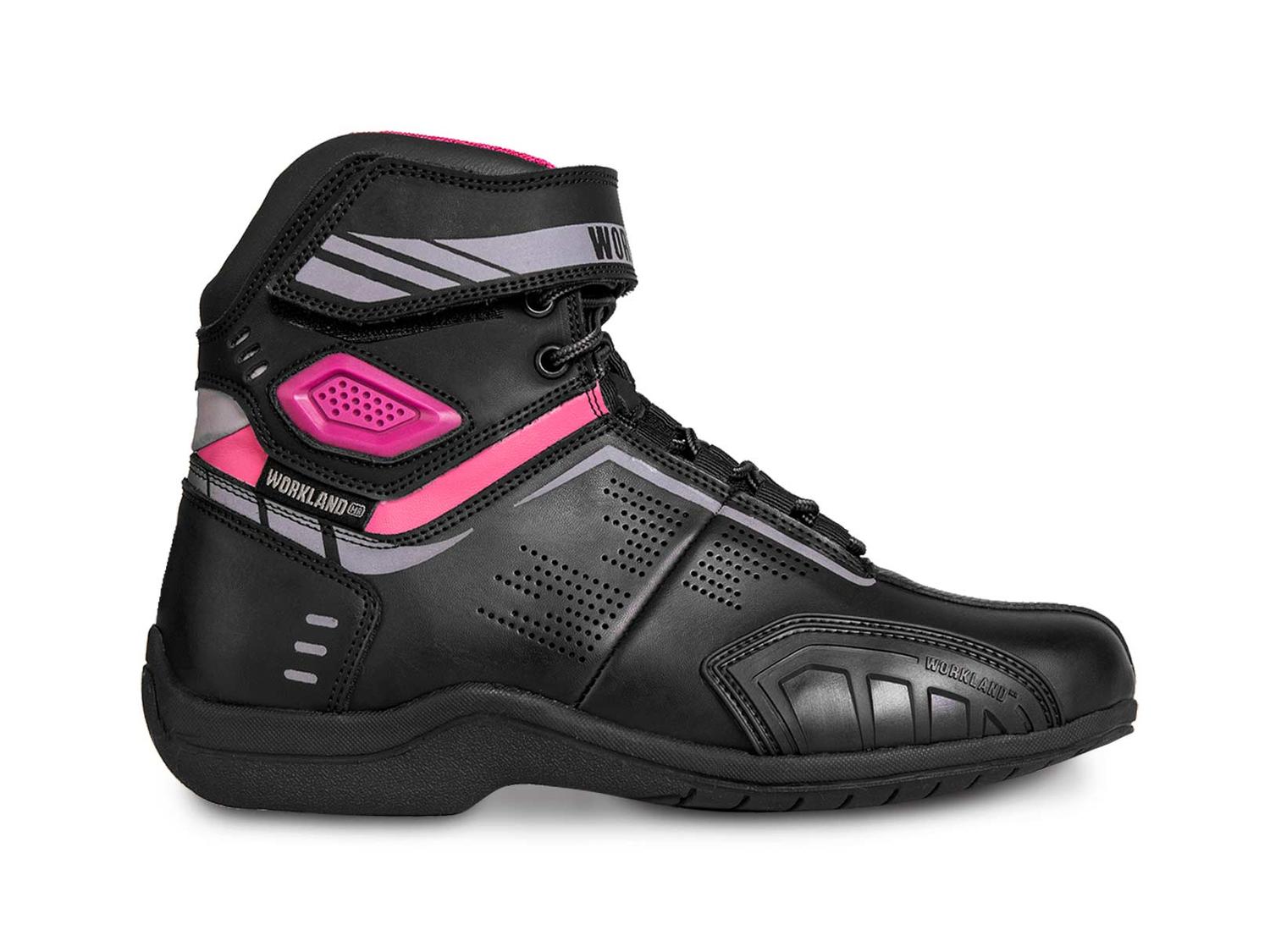 Bota mujer motociclista biker botin moto WKL 80016 Negro Ros — imagen 3