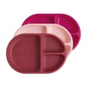 Juego De 3 Platos Para Bebé Marca Boon Chow Con Separaciones Rosa Silicona