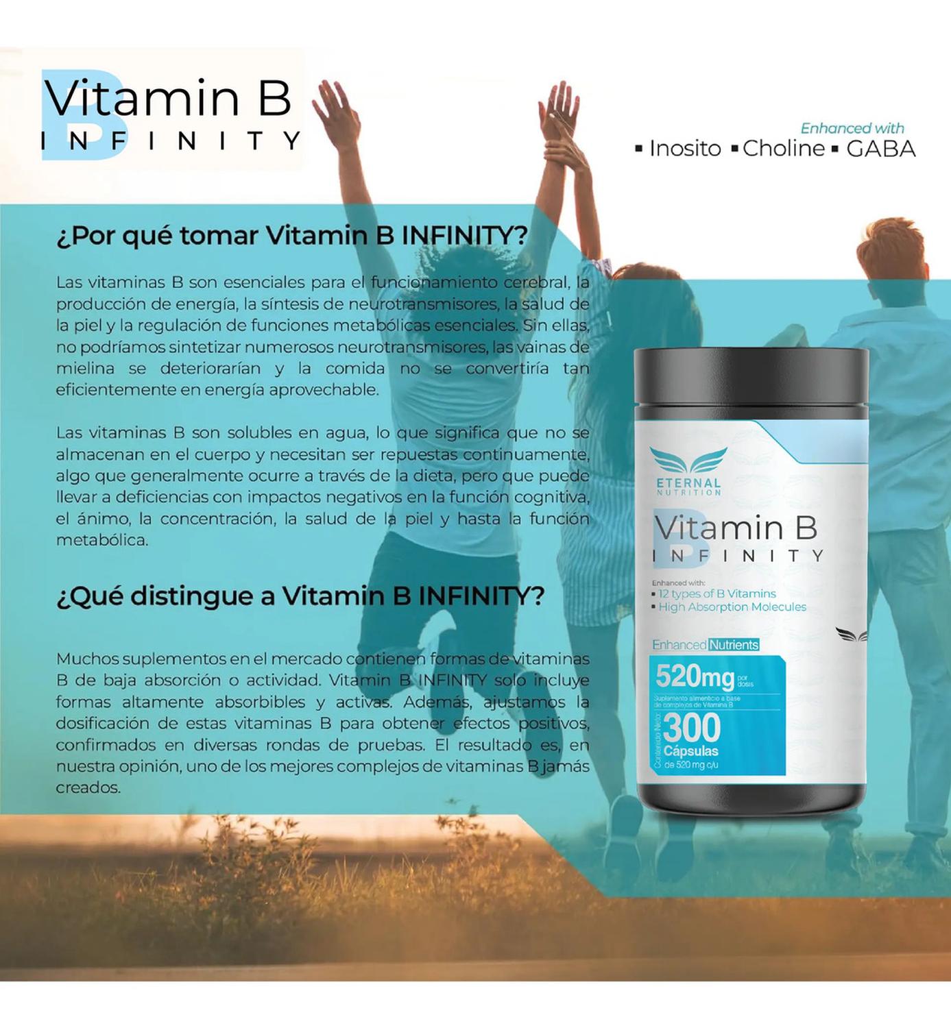 Infinity: Complejo B Elevado, 11 Formas Bioactivas de B1, B2, B3, B6, B9 Folato, B12, 300 Cápsulas — imagen 8