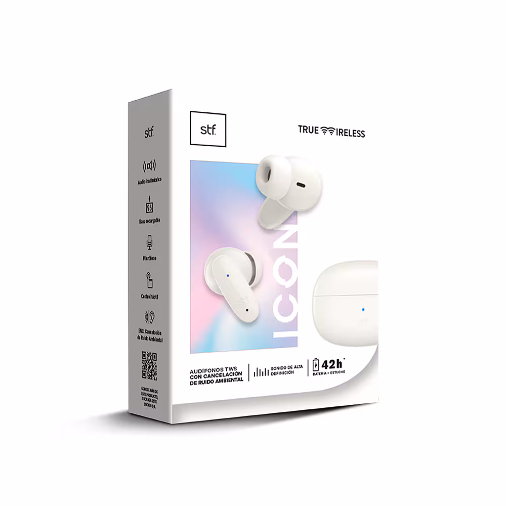 Audífonos TWS Icon Stf Color Hueso — imagen 3