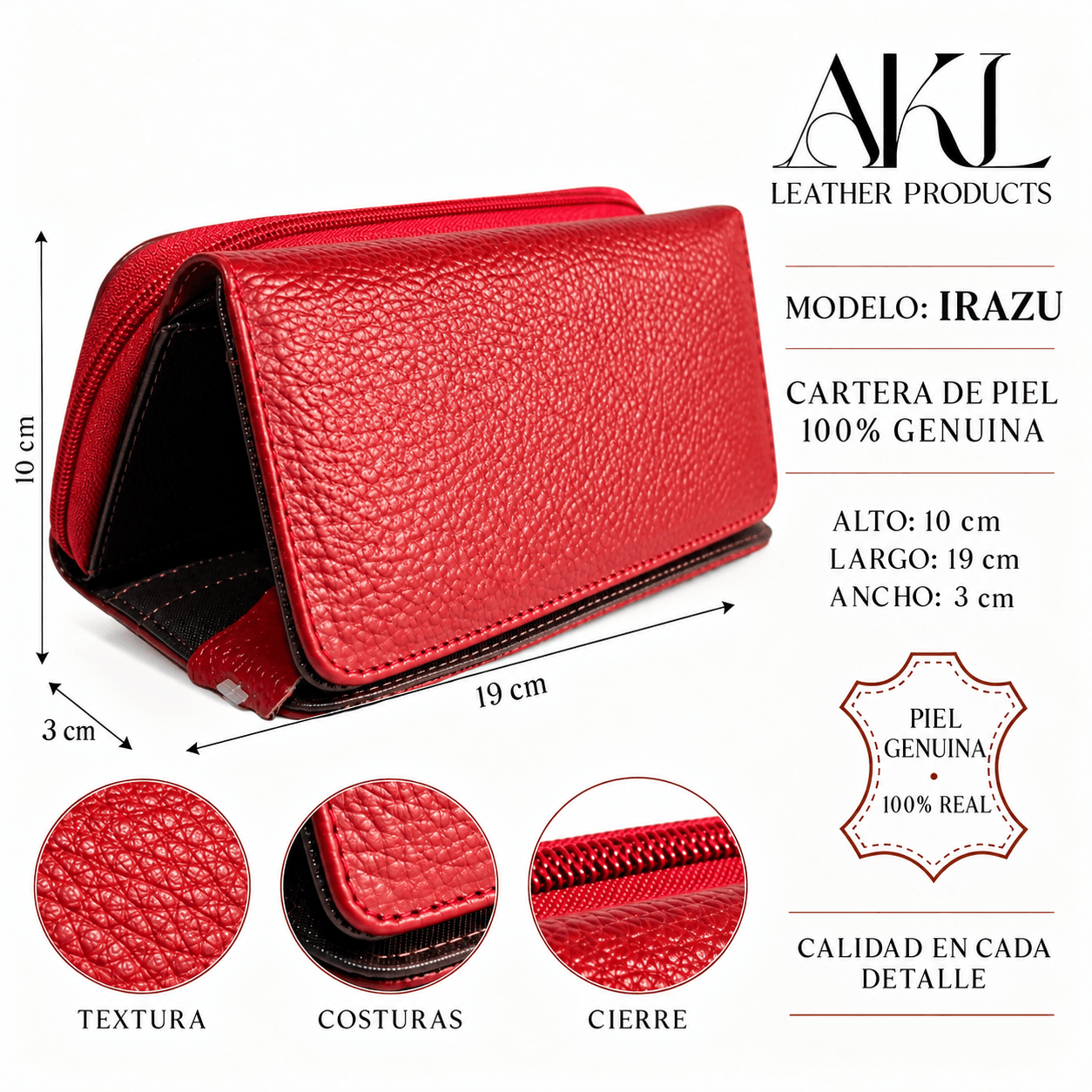 Cartera Irazu Dama Piel Legitima Ternera — imagen 2